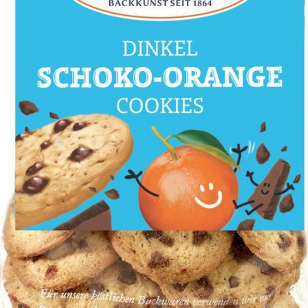 Bio Dinkelcookies Schoko Orange DEMETER 150g