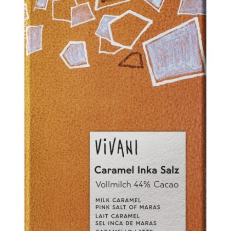 Bio Caramel Inka Salz 44% Kakao mit Kokosblütenzucker 80g