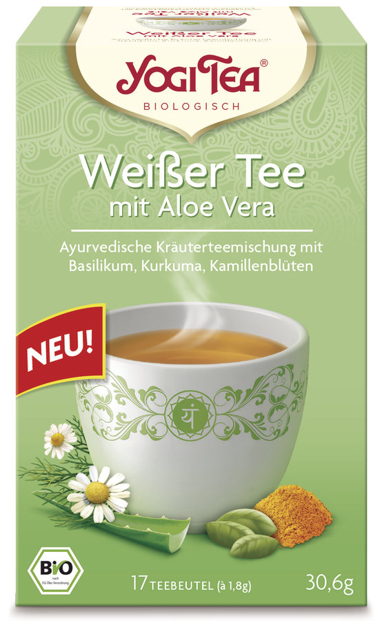Bio Weißer Tee mit Aloe Vera, 17 Beutel, 30,6g