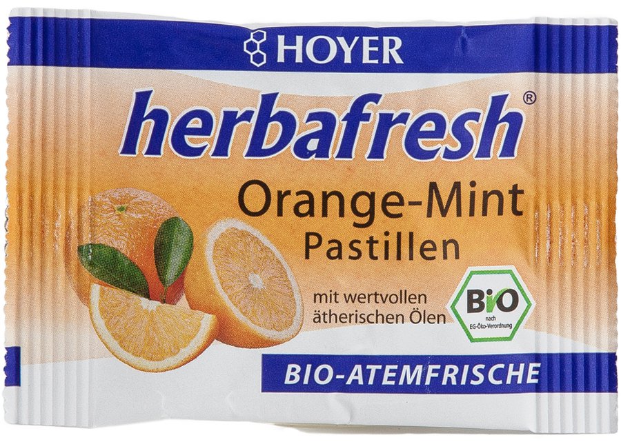 Bio herbafresh Orange-Mint Pastillen, 17g