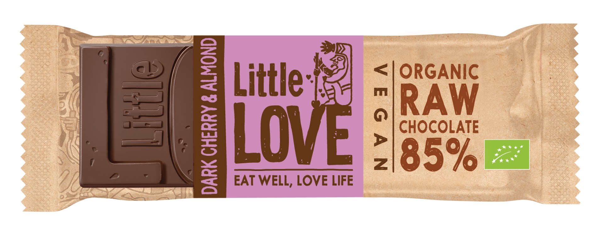 Bio Little Love Dark Cherry & Almond 85% Schokolade 25g