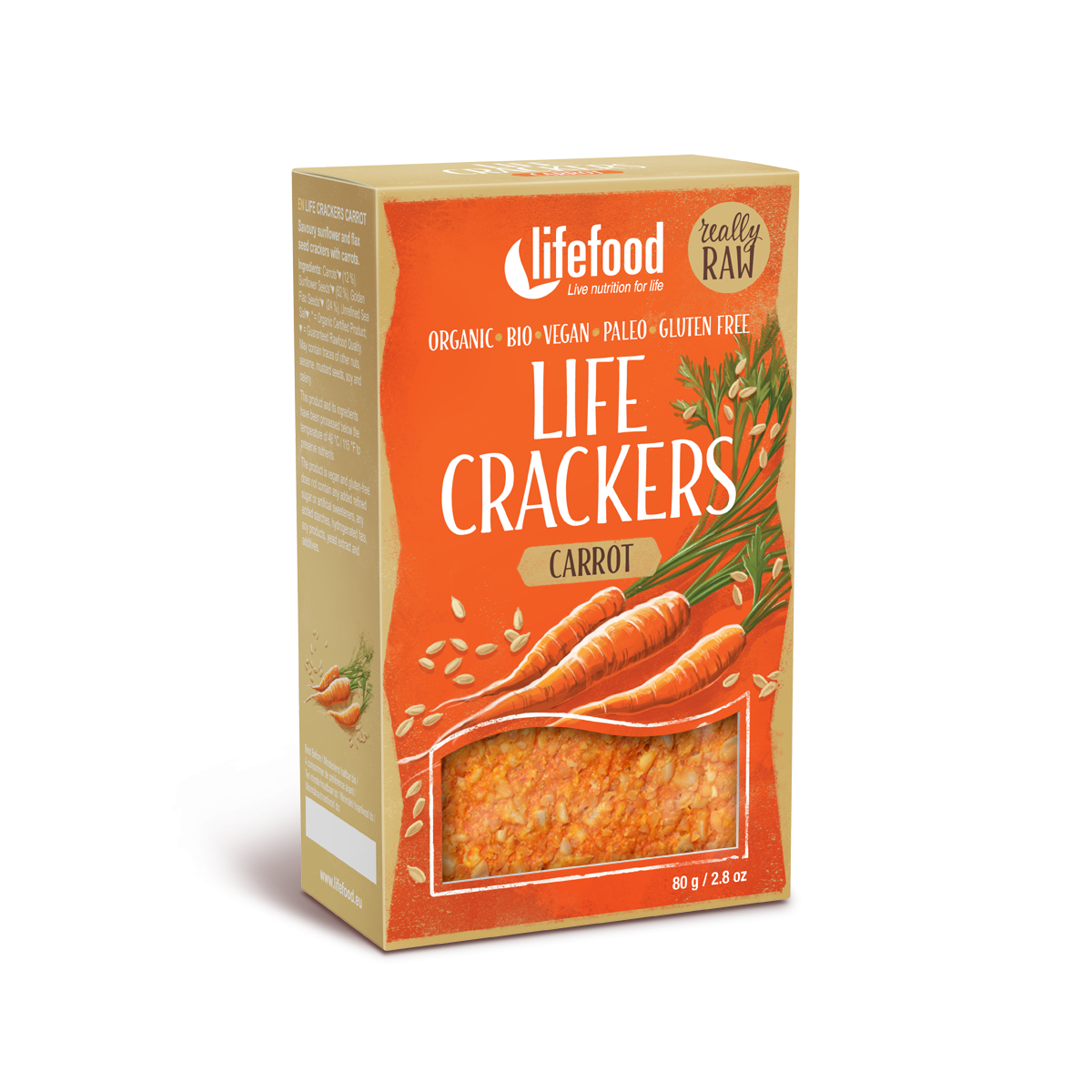 Bio LIFE CRACKERS Carrot RAW 80g