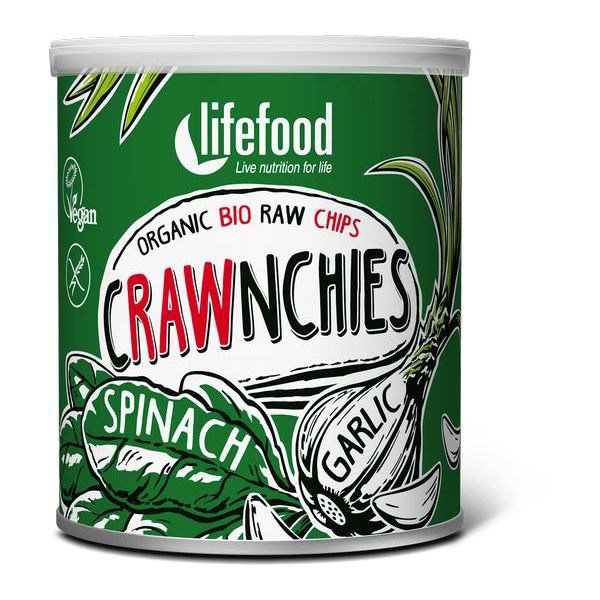 Bio Crawnchies Spinach Garlic Raw Chips 30g