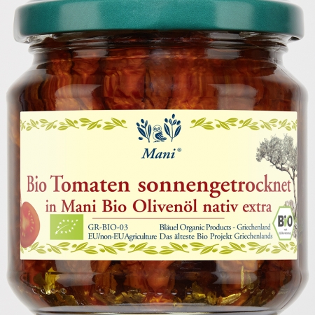 Bio getrocknete Tomaten in Olivenöl, 180g Glas