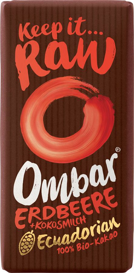 Bio OMBAR Erdbeere + Kokosmilch Roh-Schokolade 35g