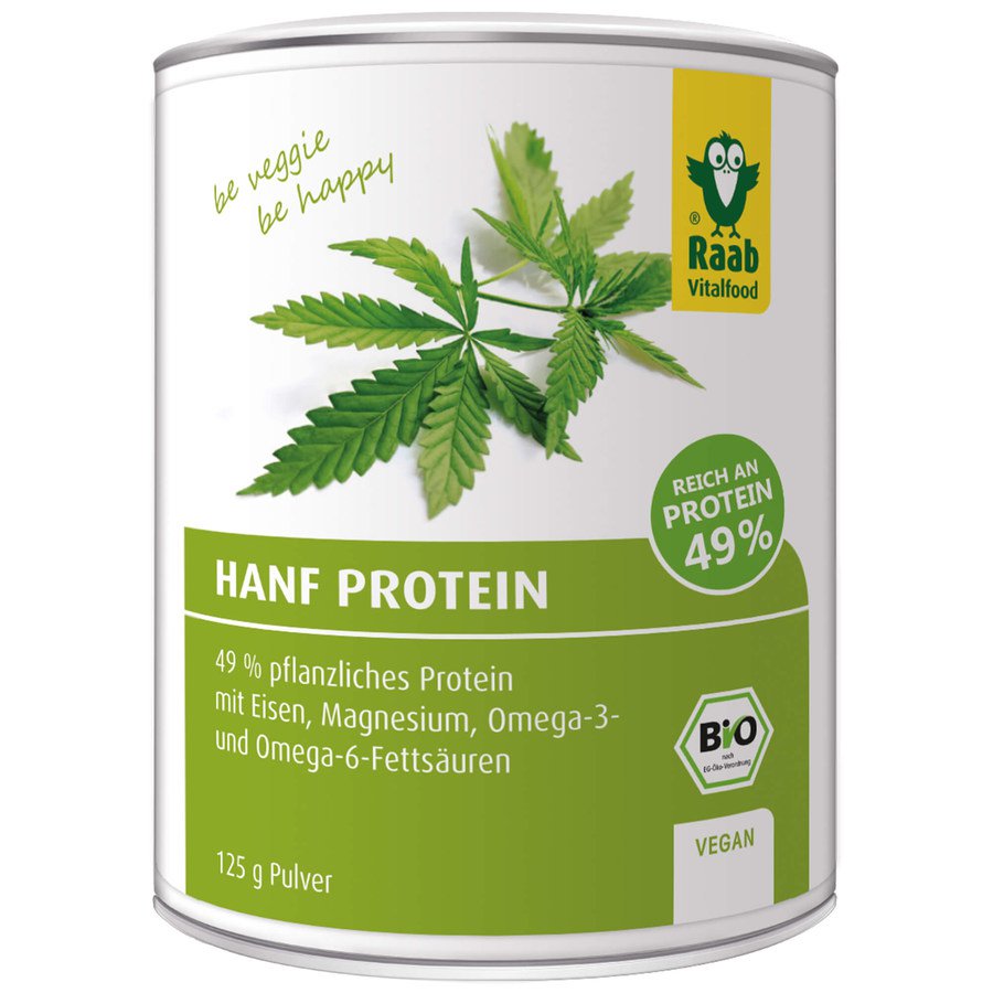 Bio Hanf Protein Pulver, RAW, vegan, 125g Dose