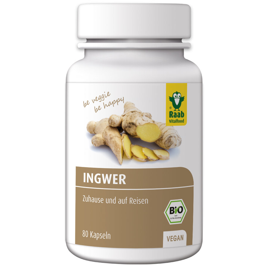 Bio Ingwer, vegan, 80 Kapseln à 400 mg, Dose