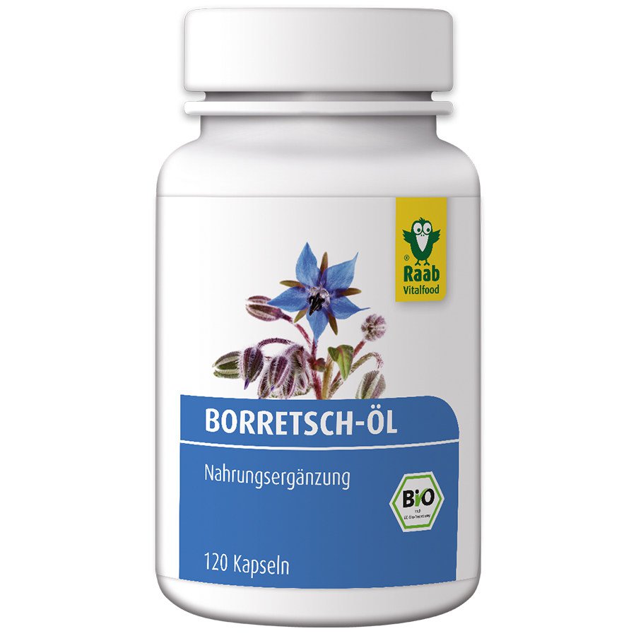 Bio Borretschöl, 120 Kapseln á 742,5 mg, Dose