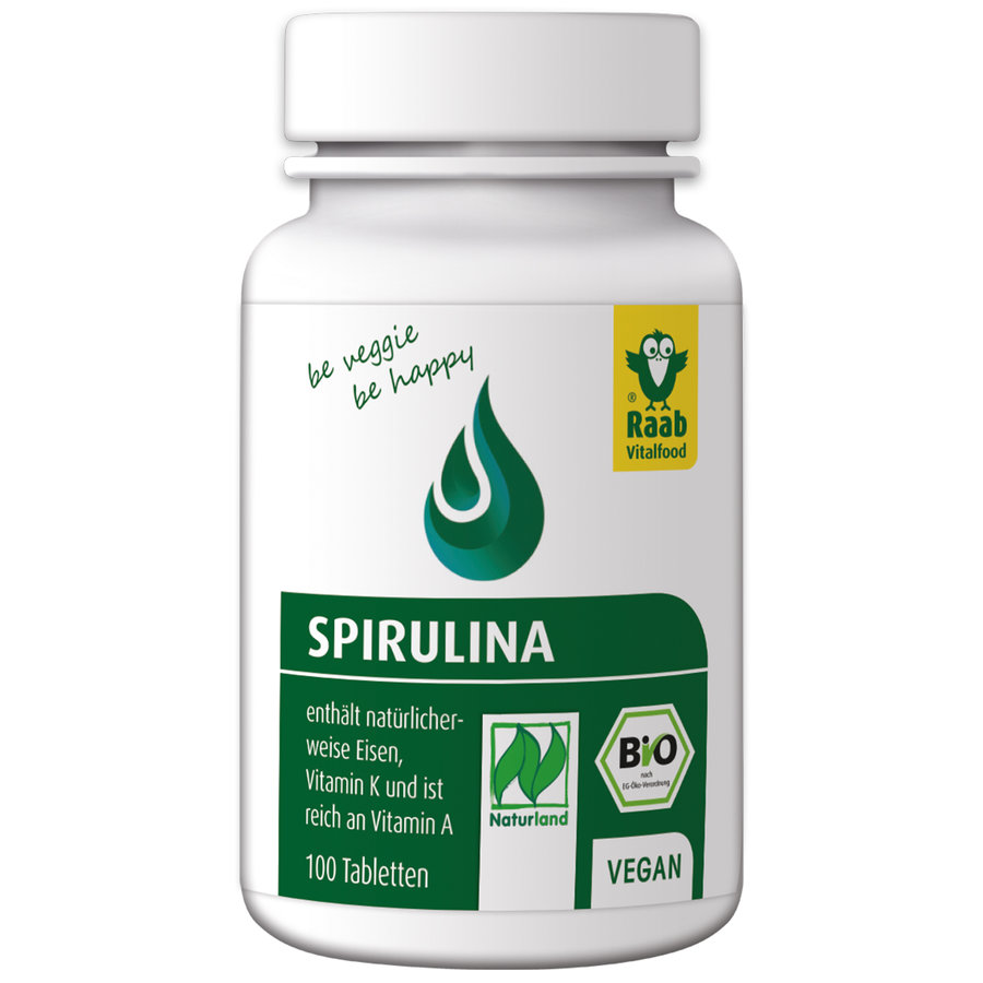 Bio Spirulina, vegan, 100 Tabletten à 400 mg, Dose