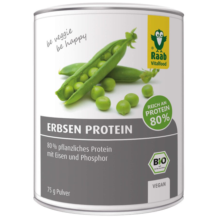 Bio Erbsen Protein Pulver, 75g Dose
