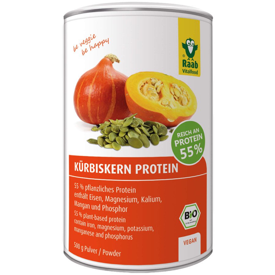 Bio Kürbiskern Protein Pulver, vegan, 500g Dose