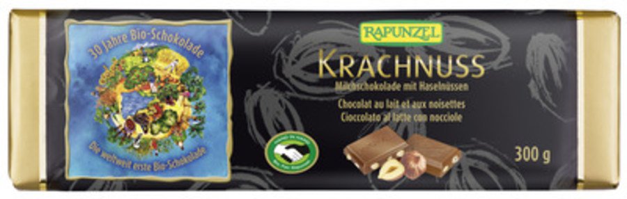 Bio Krachnuss Vollmilch Schokolade Haselnuss 300g