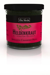 Bio Rohkost Bärlauch- Cranberry- Pesto, Heldenkraut, 165ml
