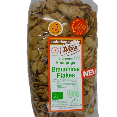 Braunhirse-Flakes, glutenfrei, 250g