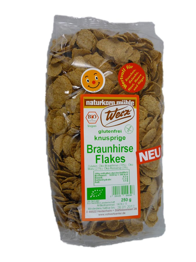 Braunhirse-Flakes, glutenfrei, 250g