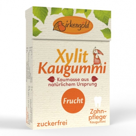 Birkengold Kaugummi Frucht Natur 28g (20 Stk)