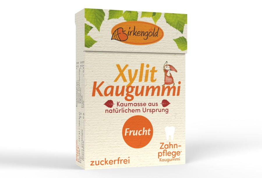 Birkengold Kaugummi Frucht Natur 28g (20 Stk)