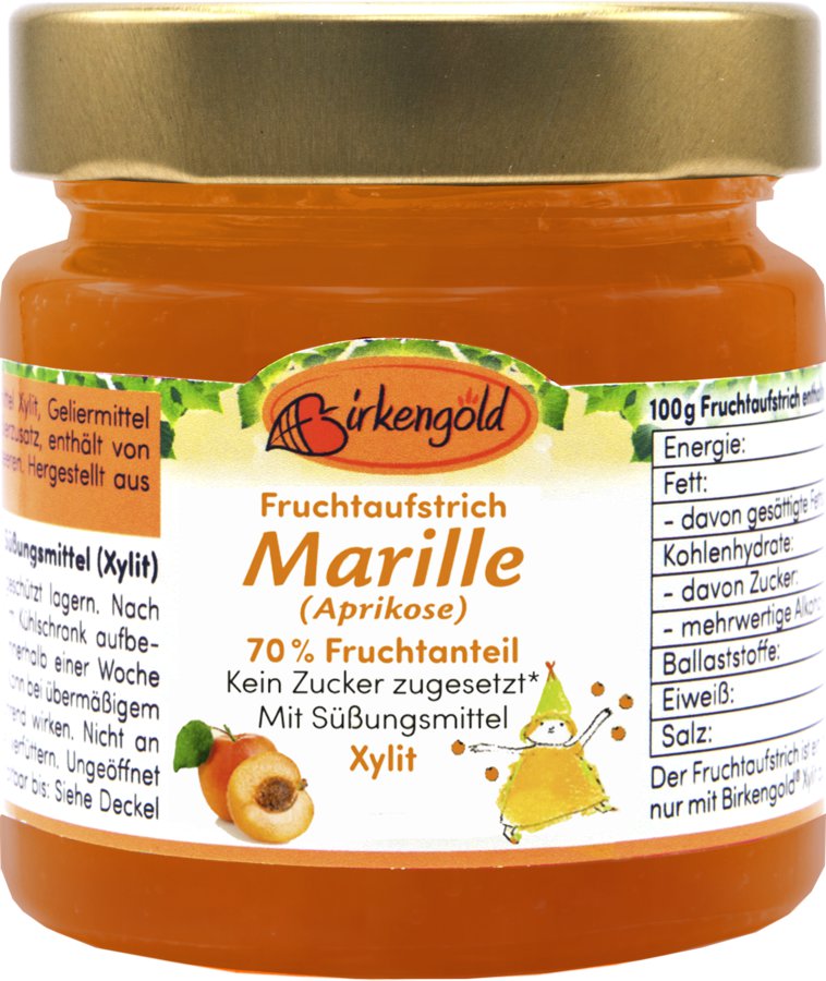 Fruchtaufstrich Marille (Aprikose) mit Xylit 200g