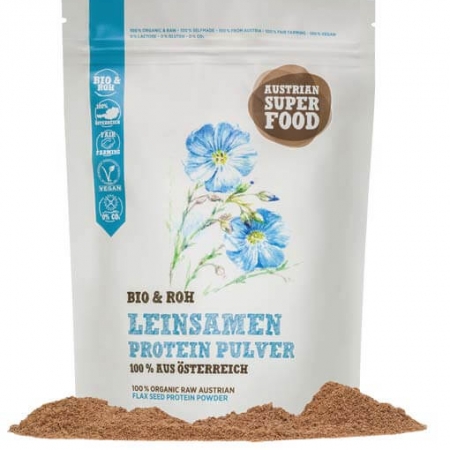 Bio Leinsamen Protein Pulver roh, 35% Protein 350g