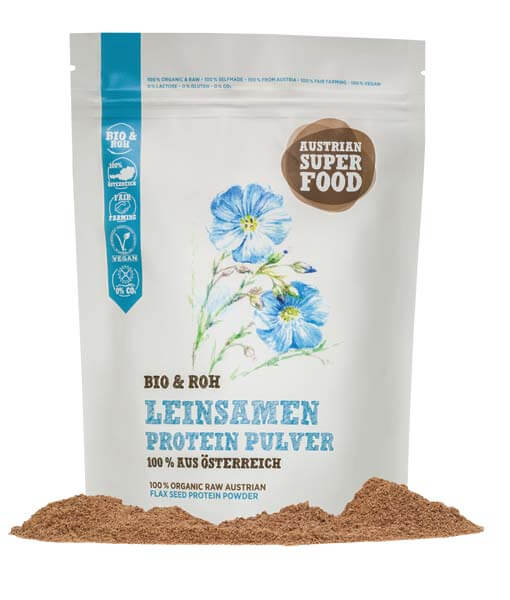 Bio Leinsamen Protein Pulver roh, 35% Protein 350g