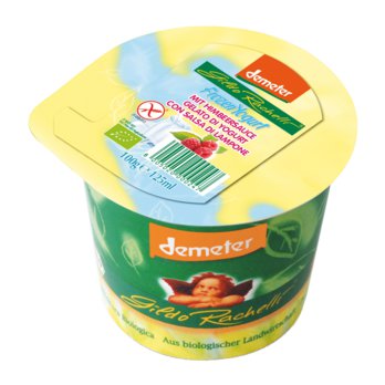 Bio Eisbecher Frozen Yogurt mit Himbeersauce Demeter 125ml