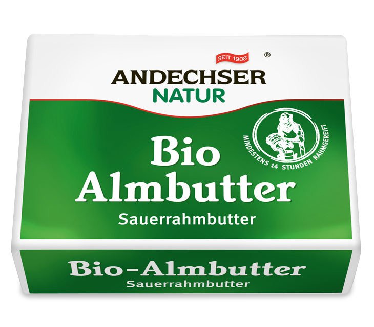 Bio Almbutter Sauerrahmbutter BIOLAND 250g