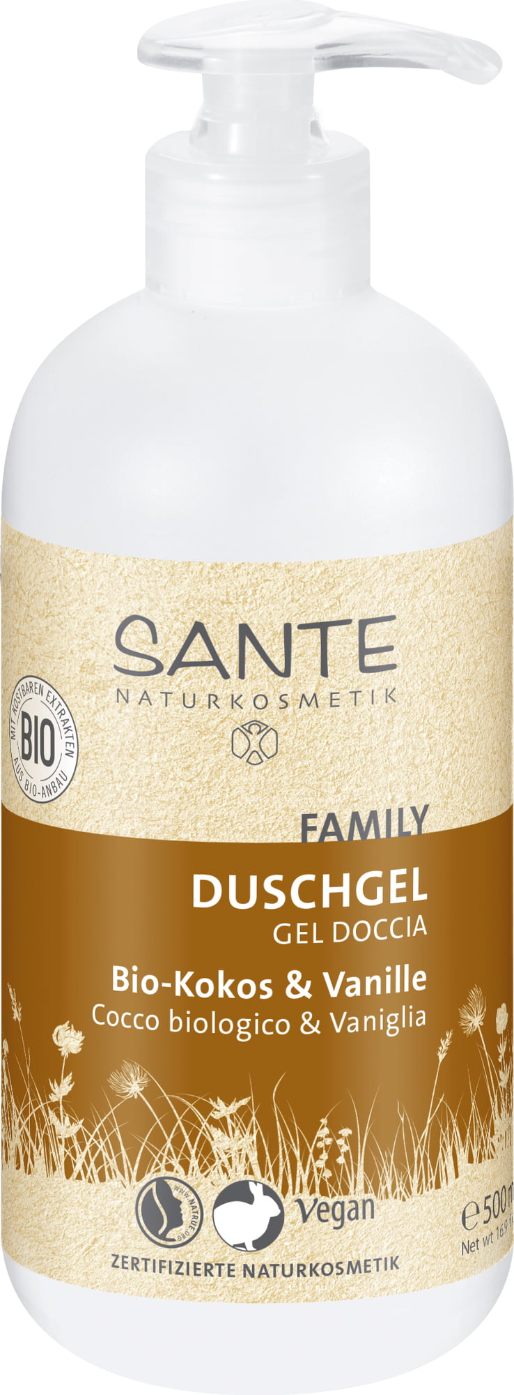 SANTE Duschgel Bio-Kokos & Vanille 500ml