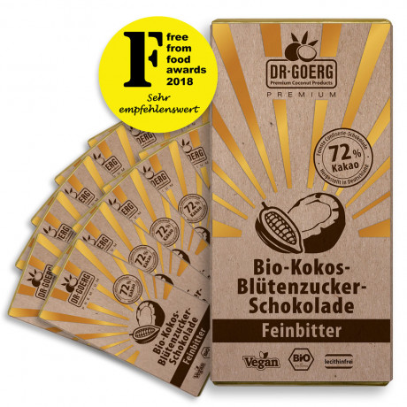 Bio-Kokosblütenzucker-Schokoladenplättchen, Feinbitter, 100g Tüte