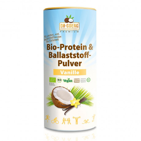 Bio-Protein & Ballaststoff-Pulver, Vanille, 600g