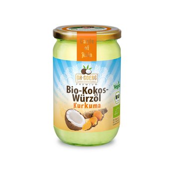 Bio-Kokos-Würzöl Kurkuma, 190ml Glas