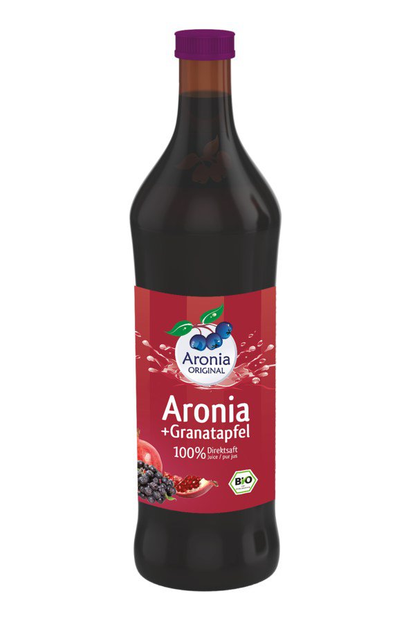 Bio Aronia + Granatapfel Direktsaft, 700ml Glasflasche