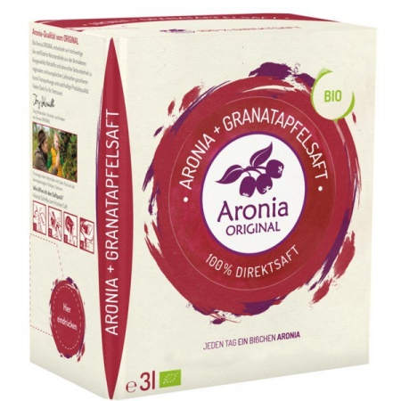 Bio Aronia + Granatapfel Direktsaft, 3l-Saftpack