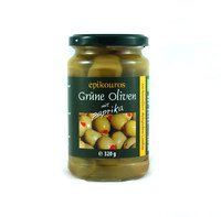 Bio grüne Oliven mit Paprikafüllung 320g