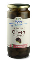 Bio Kalamata Oliven in Olivenöl, 455g Glas